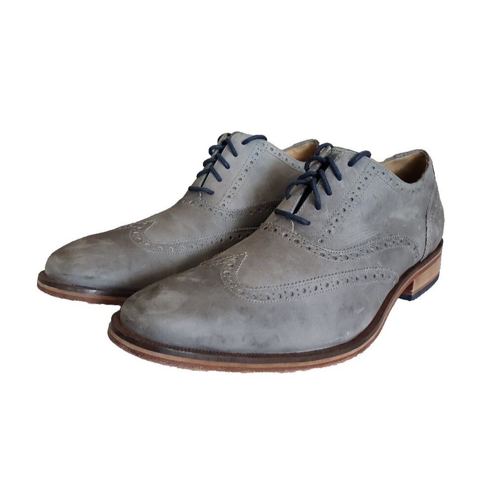 COLE HAAN Colton Gray Nubuck Wingtip Oxford C12422 Men's Size 13M $198